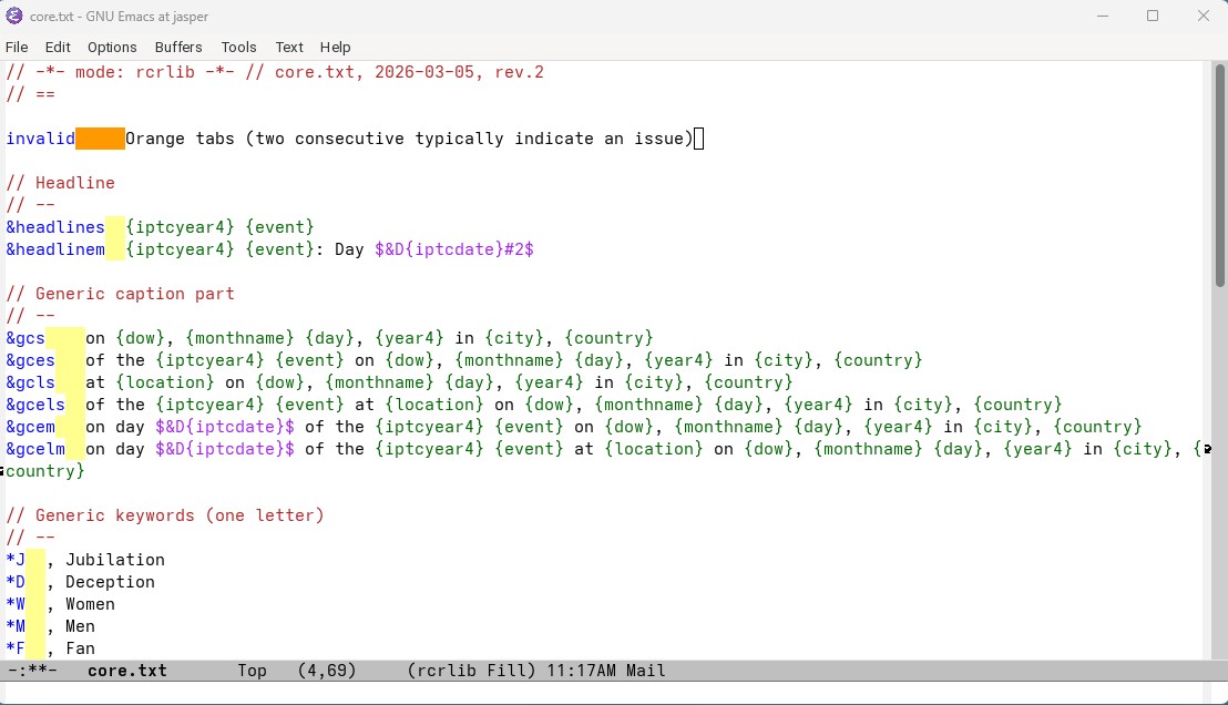 Screenshot from a sample code replacement file